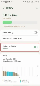 روشن‌کردن Battery protection